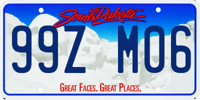 SD license plate 99ZM06