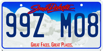 SD license plate 99ZM08