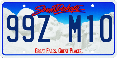 SD license plate 99ZM10