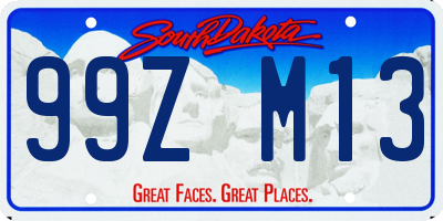 SD license plate 99ZM13