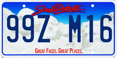 SD license plate 99ZM16