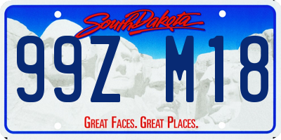 SD license plate 99ZM18