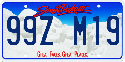 SD license plate 99ZM19