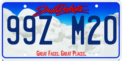 SD license plate 99ZM20