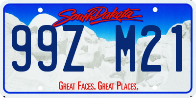 SD license plate 99ZM21