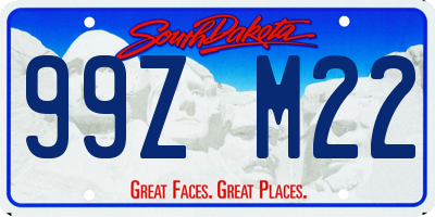 SD license plate 99ZM22