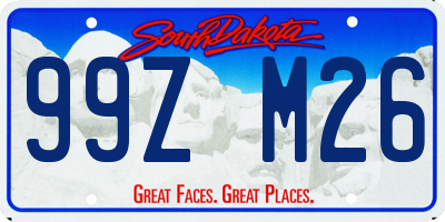 SD license plate 99ZM26