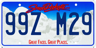 SD license plate 99ZM29