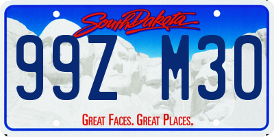 SD license plate 99ZM30
