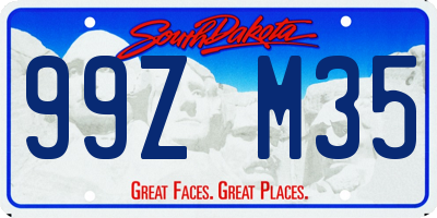 SD license plate 99ZM35