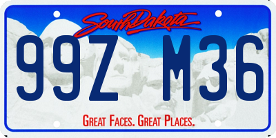 SD license plate 99ZM36