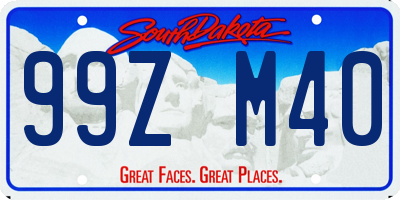 SD license plate 99ZM40