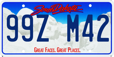 SD license plate 99ZM42