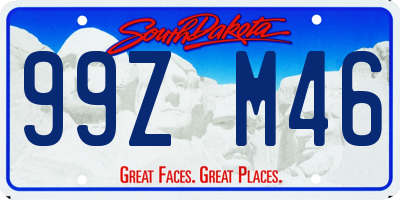 SD license plate 99ZM46