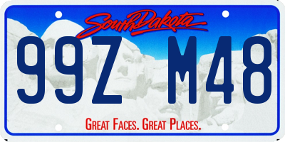 SD license plate 99ZM48