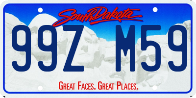 SD license plate 99ZM59