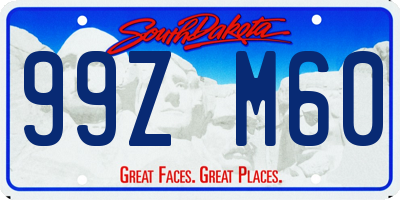 SD license plate 99ZM60