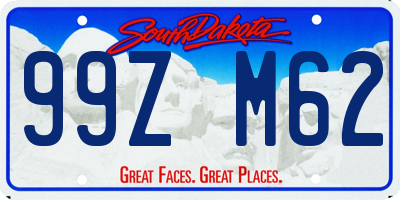 SD license plate 99ZM62