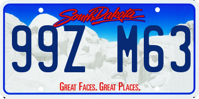 SD license plate 99ZM63