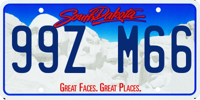 SD license plate 99ZM66