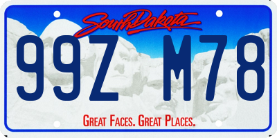 SD license plate 99ZM78