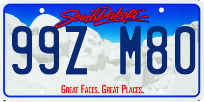 SD license plate 99ZM80