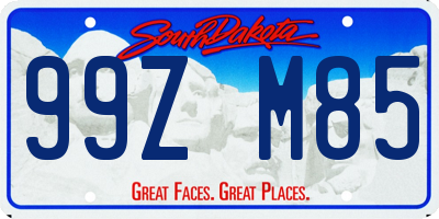 SD license plate 99ZM85