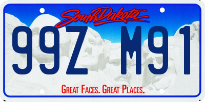 SD license plate 99ZM91