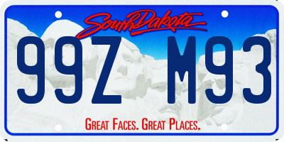 SD license plate 99ZM93