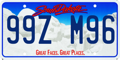 SD license plate 99ZM96
