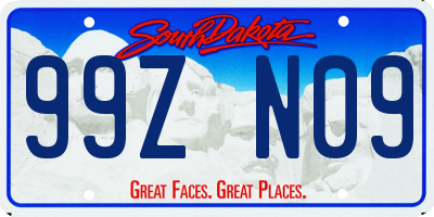SD license plate 99ZN09