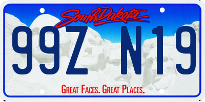 SD license plate 99ZN19