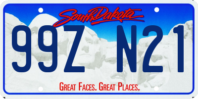 SD license plate 99ZN21