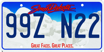 SD license plate 99ZN22