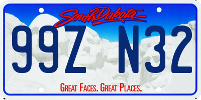 SD license plate 99ZN32