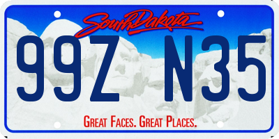 SD license plate 99ZN35