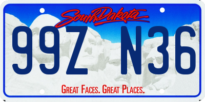SD license plate 99ZN36