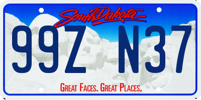 SD license plate 99ZN37