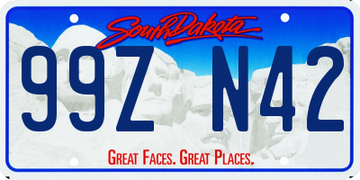 SD license plate 99ZN42