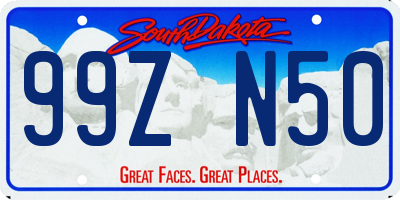 SD license plate 99ZN50