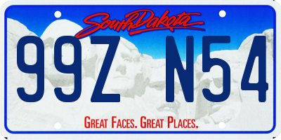 SD license plate 99ZN54