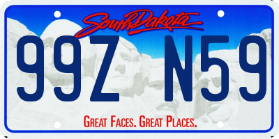 SD license plate 99ZN59