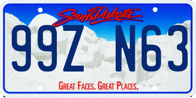 SD license plate 99ZN63