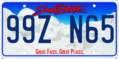 SD license plate 99ZN65