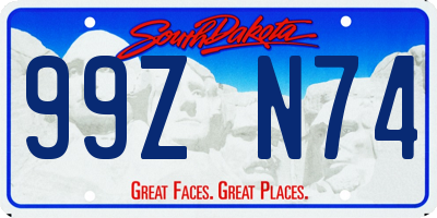 SD license plate 99ZN74