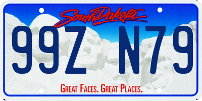 SD license plate 99ZN79