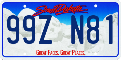 SD license plate 99ZN81