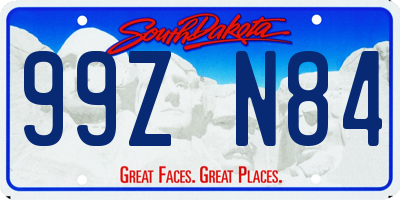 SD license plate 99ZN84