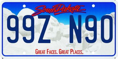 SD license plate 99ZN90