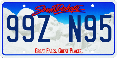 SD license plate 99ZN95